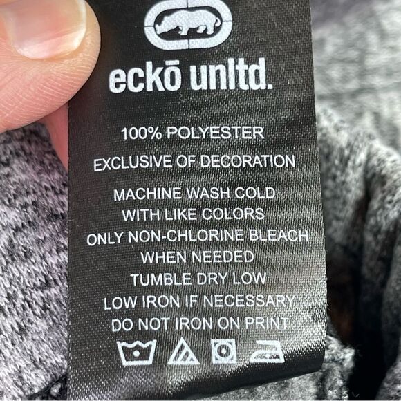 Ecko Unlimited Shorts Men's Medium Gray Fleece Lined Elastic Waist Pockets Gym - Picture 9 of 14